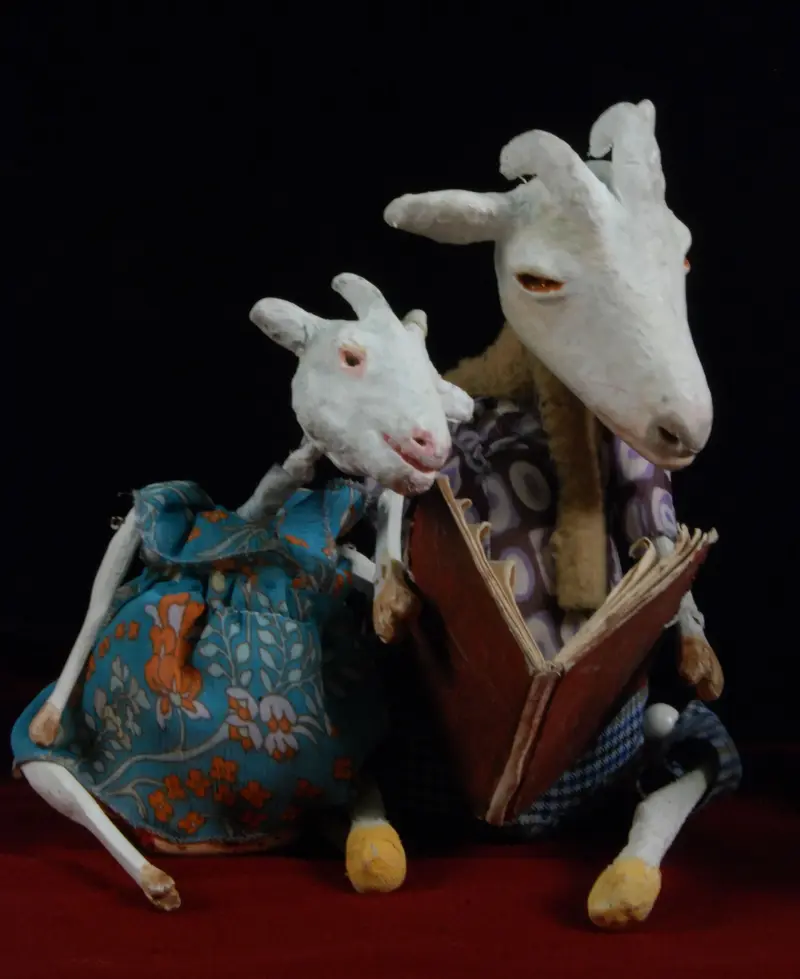 zwei Tischfiguren von Geißlein